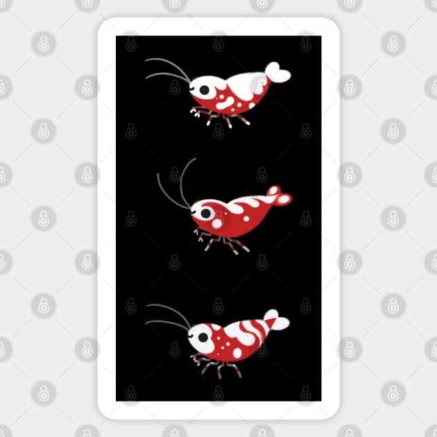 Red shrimps Sticker by pikaole